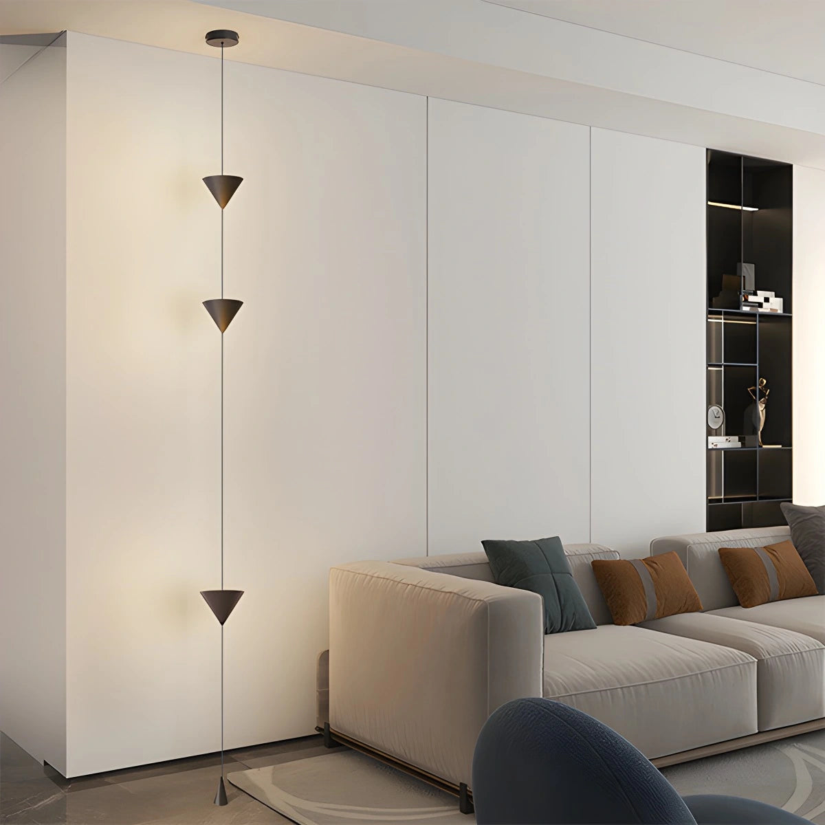 Vloerlamp met Conische Schaduw en Verstelbare Kabel voor Woonkamer 4