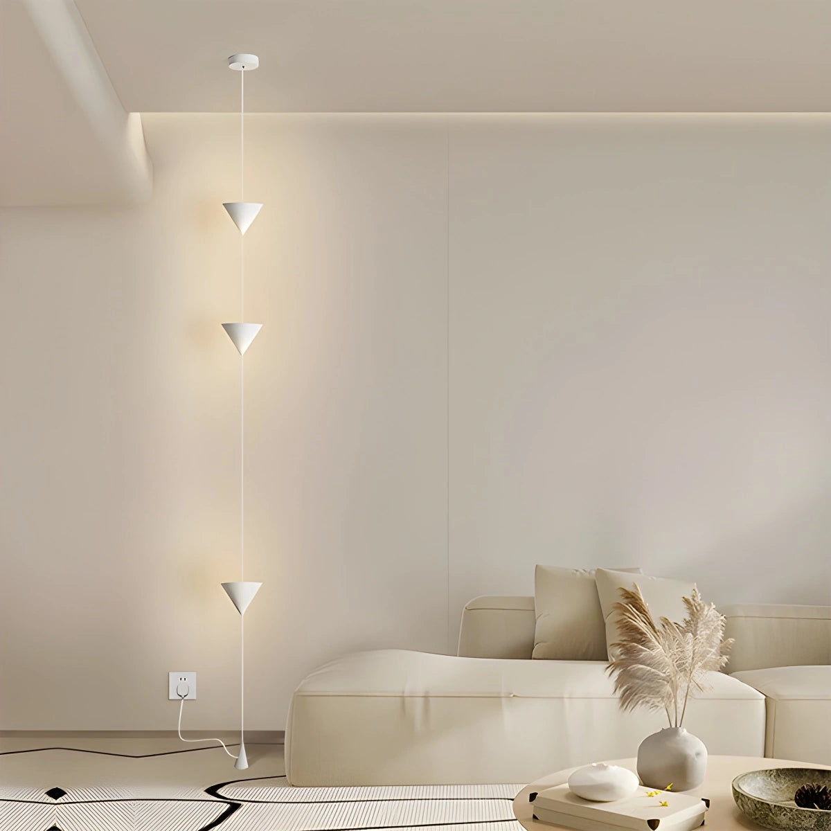 Vloerlamp met Conische Schaduw en Verstelbare Kabel voor Woonkamer 9