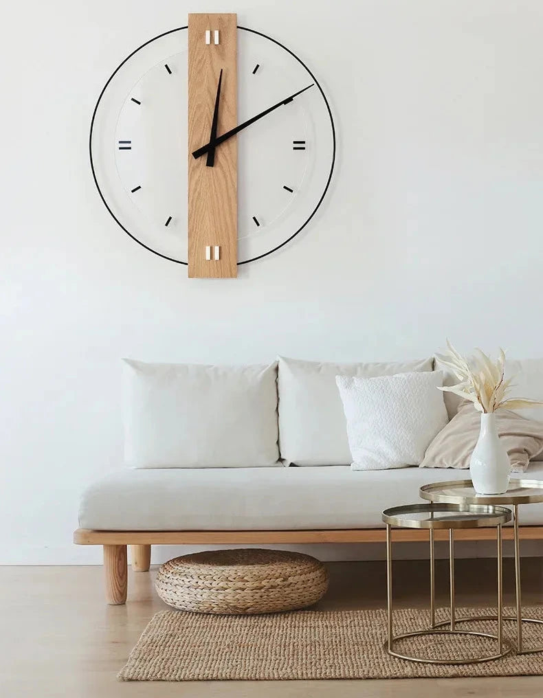 Wandklok met Minimalistisch Ontwerp en Houten Uitstraling