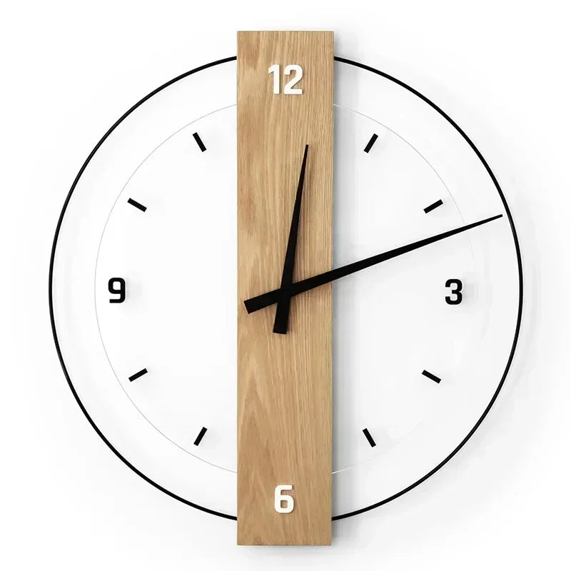 Wandklok met Minimalistisch Design en Houten Afwerking 2