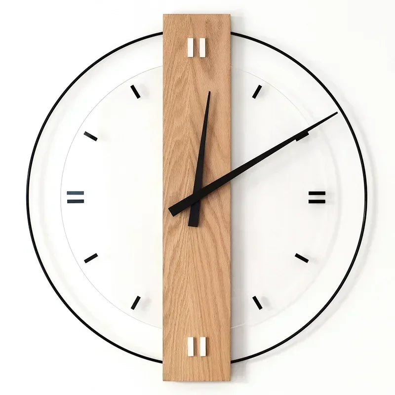 Wandklok met Minimalistisch Design en Houten Afwerking 3