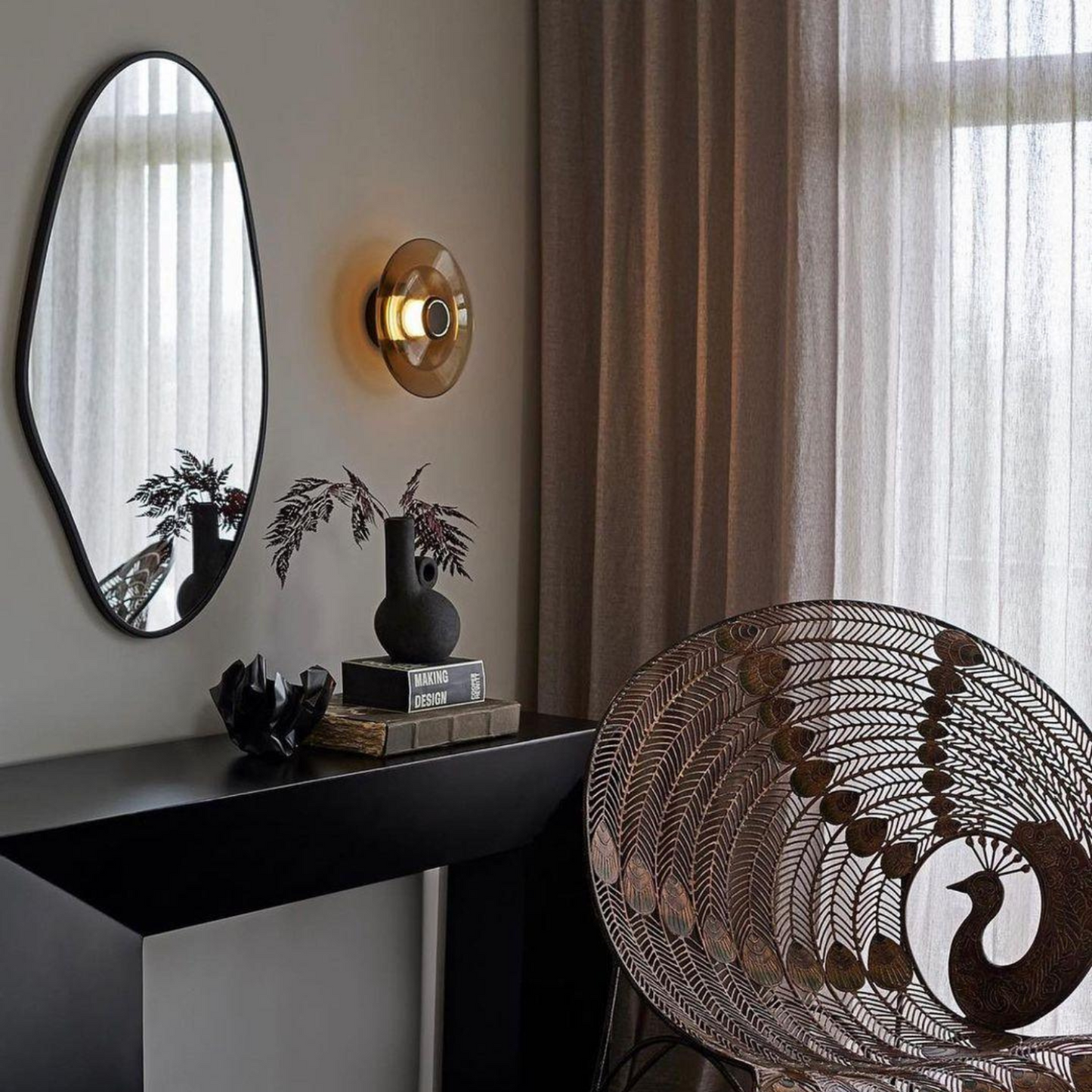 Ronde Wandlamp Goud met Elegante LED Verlichting