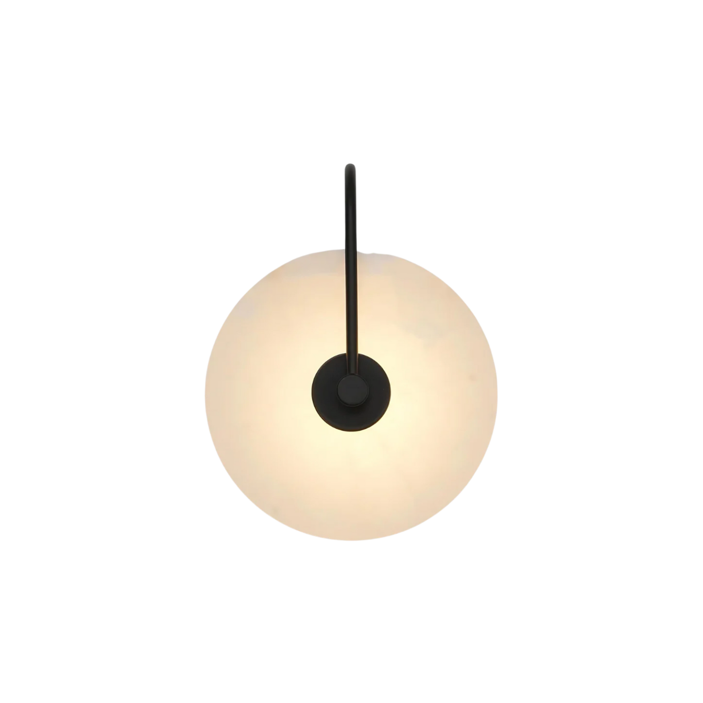 Sfeervolle Wandlamp met Albasten Kap en Elegante Boog