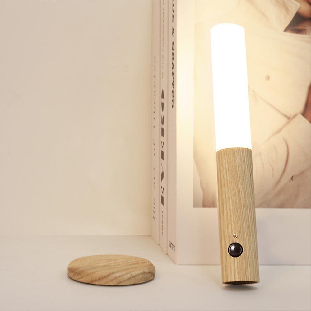 Set van 2 Wandlampen met Bewegingssensor en Houten Afwerking 2x Naaldhout
