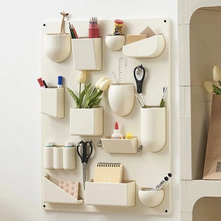 Wandopbergrek met Haken en Vakken voor Kantoor en Keuken – 68 x 52 cm Organisatieoplossing 1