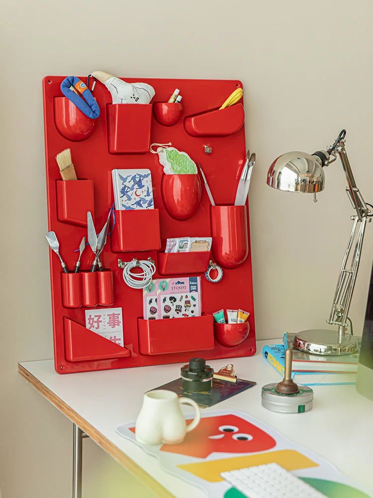 Wandopbergrek met Haken en Vakken voor Kantoor en Keuken – 68 x 52 cm Organisatieoplossing 2
