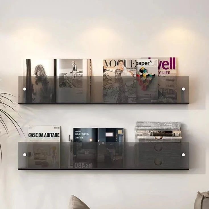 Wandplank van Acryl voor Tijdschriften - Minimalistisch en Modern Ontwerp voor Woonruimtes 1
