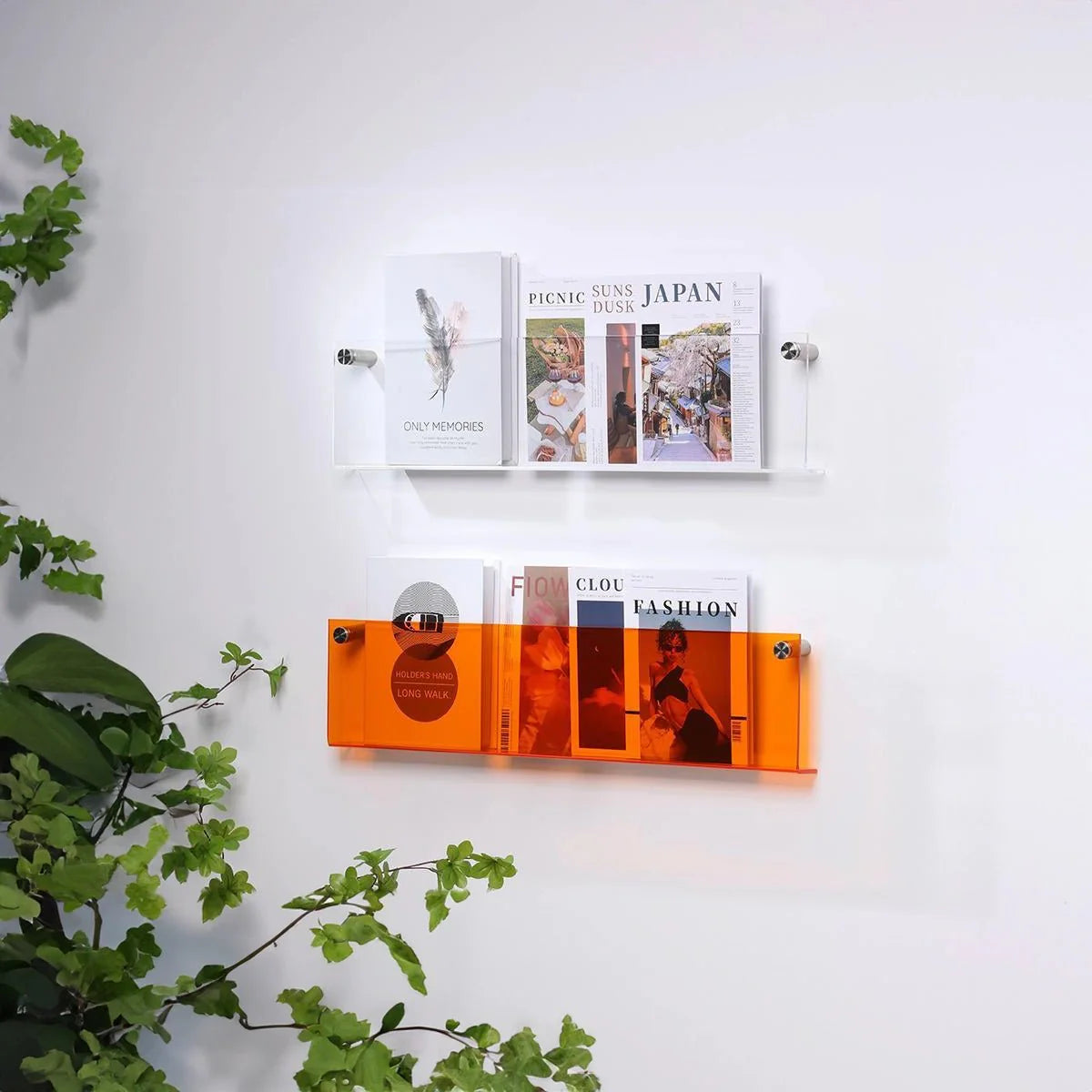 Wandplank van Acrylaat voor Tijdschriften – Modern 50x15x5 cm Wandplanken voor Boeken en Vinyl 1