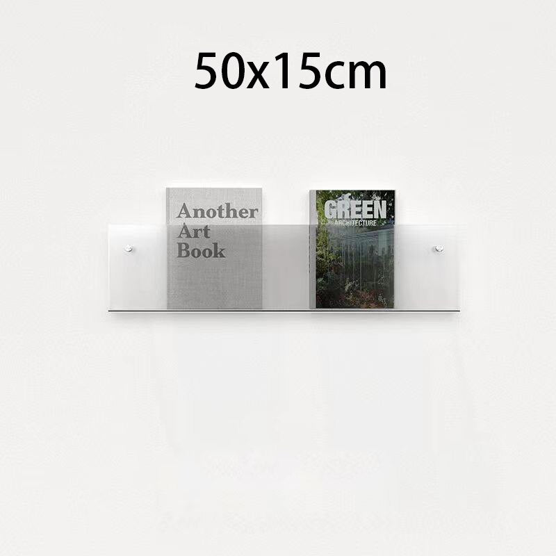 Wandplank van Acrylaat voor Tijdschriften – Modern 50x15x5 cm Wandplanken voor Boeken en Vinyl 10