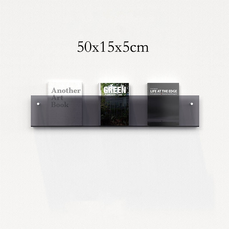 Wandplank van Acrylaat voor Tijdschriften – Modern 50x15x5 cm Wandplanken voor Boeken en Vinyl 11