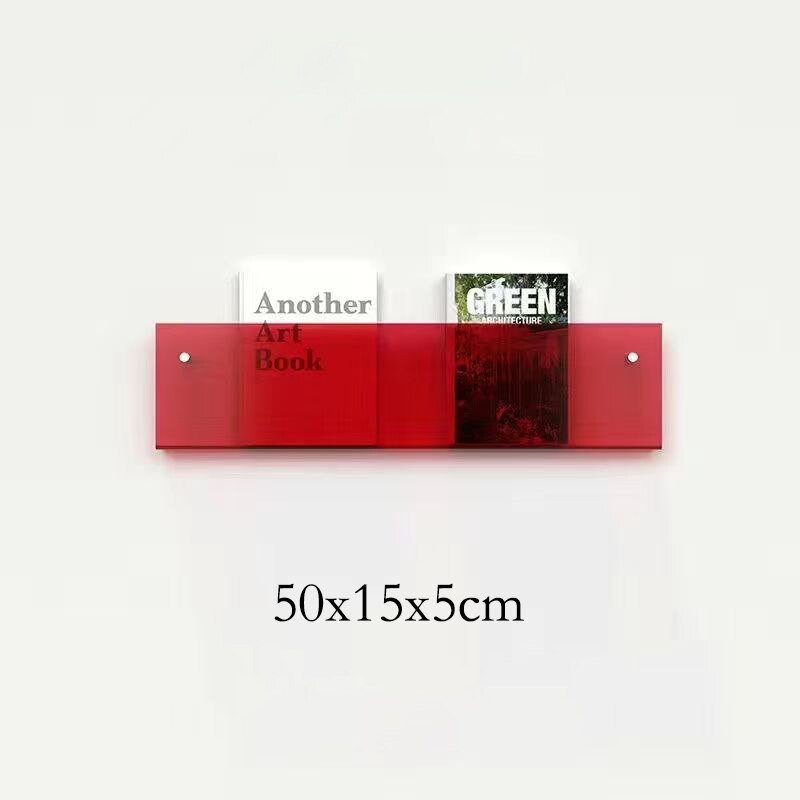 Wandplank van Acrylaat voor Tijdschriften – Modern 50x15x5 cm Wandplanken voor Boeken en Vinyl 12