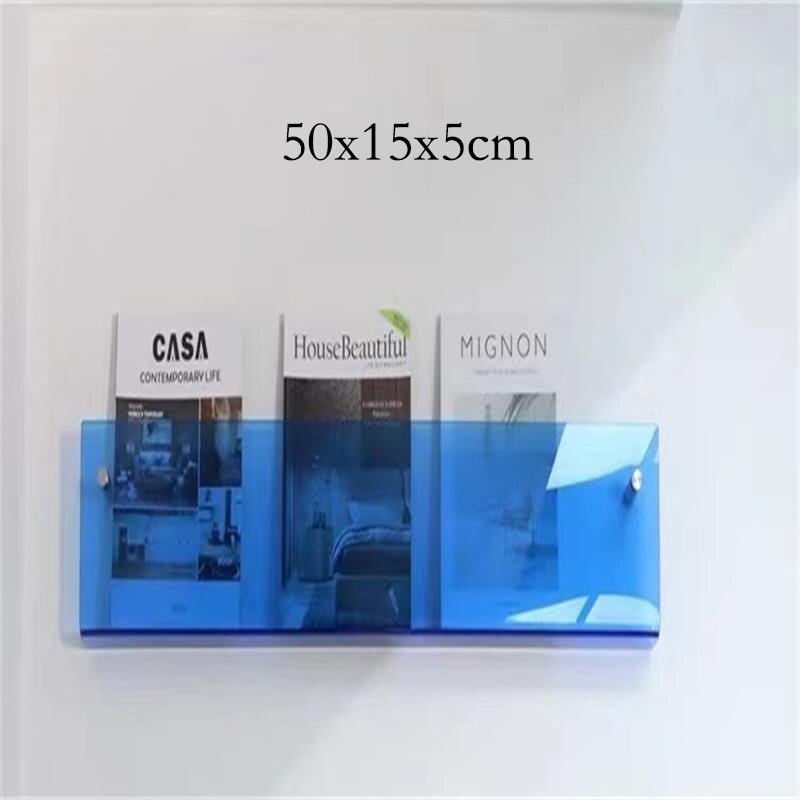 Wandplank van Acrylaat voor Tijdschriften – Modern 50x15x5 cm Wandplanken voor Boeken en Vinyl 15