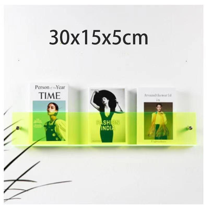 Wandplank van Acrylaat voor Tijdschriften – Modern 50x15x5 cm Wandplanken voor Boeken en Vinyl 18