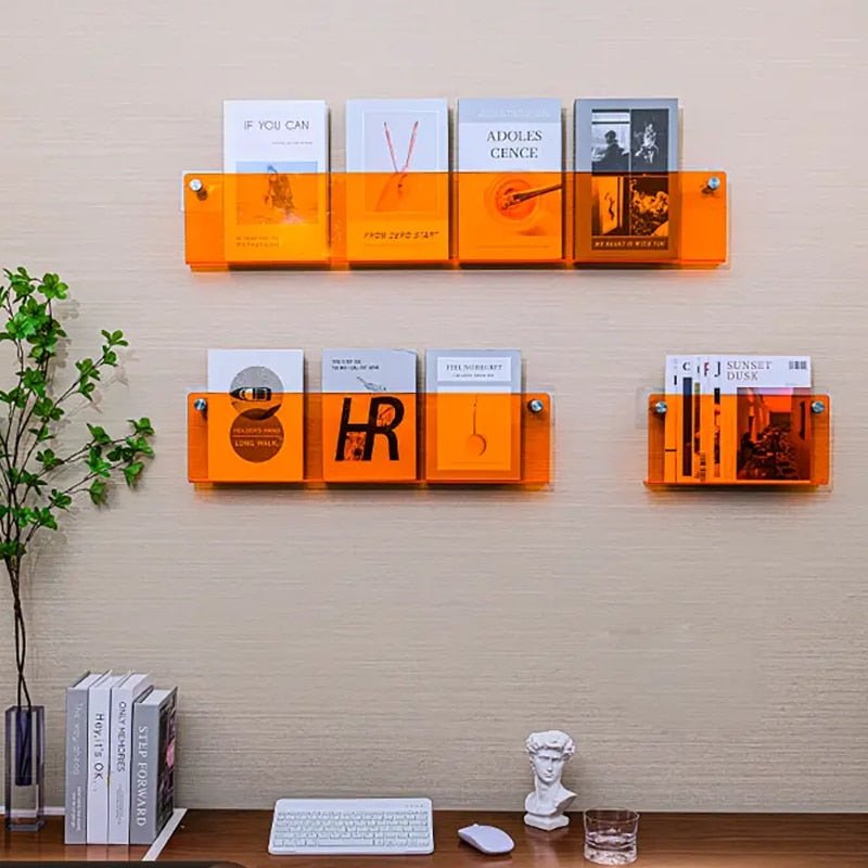 Wandplank van Acrylaat voor Tijdschriften – Modern 50x15x5 cm Wandplanken voor Boeken en Vinyl 2