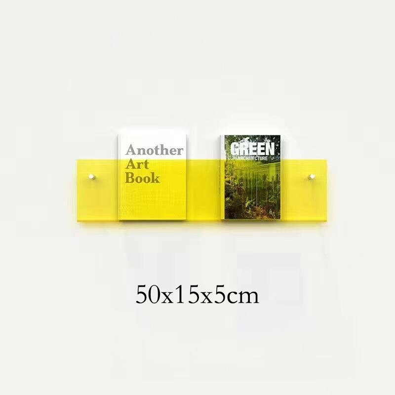 Wandplank van Acrylaat voor Tijdschriften – Modern 50x15x5 cm Wandplanken voor Boeken en Vinyl 23