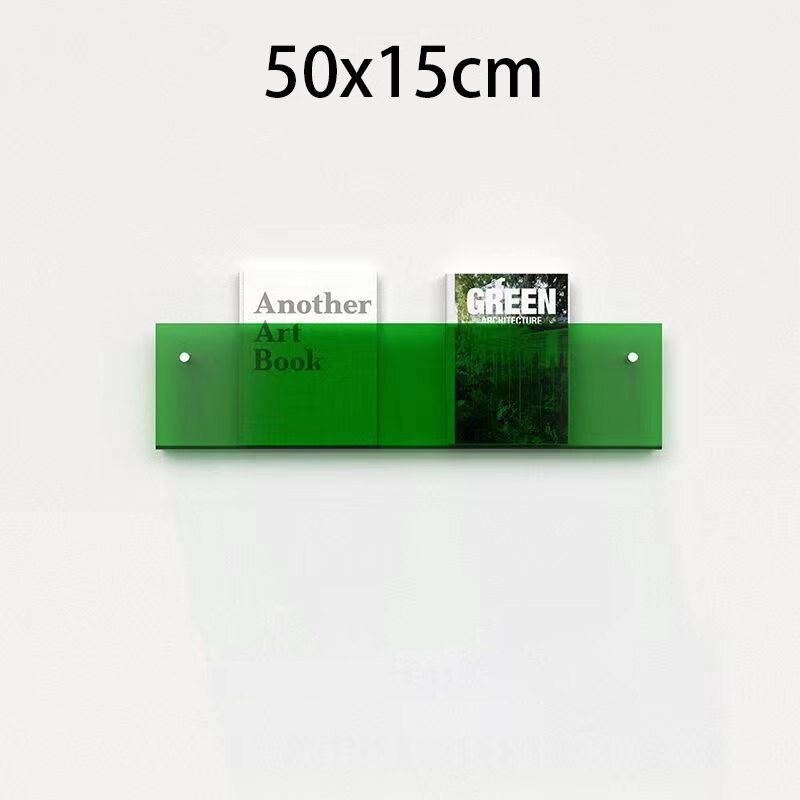 Wandplank van Acrylaat voor Tijdschriften – Modern 50x15x5 cm Wandplanken voor Boeken en Vinyl 27