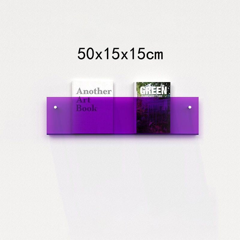 Wandplank van Acrylaat voor Tijdschriften – Modern 50x15x5 cm Wandplanken voor Boeken en Vinyl 28