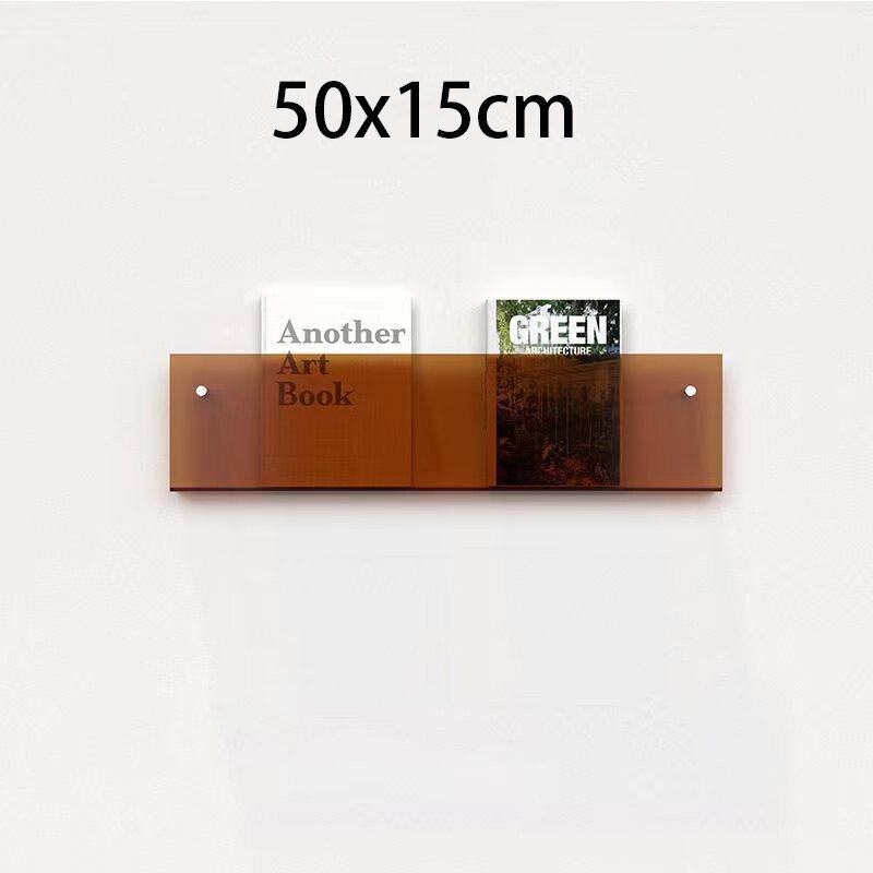 Wandplank van Acrylaat voor Tijdschriften – Modern 50x15x5 cm Wandplanken voor Boeken en Vinyl 32