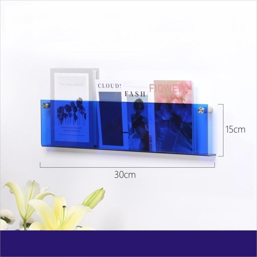 Wandplank van Acrylaat voor Tijdschriften – Modern 50x15x5 cm Wandplanken voor Boeken en Vinyl 33