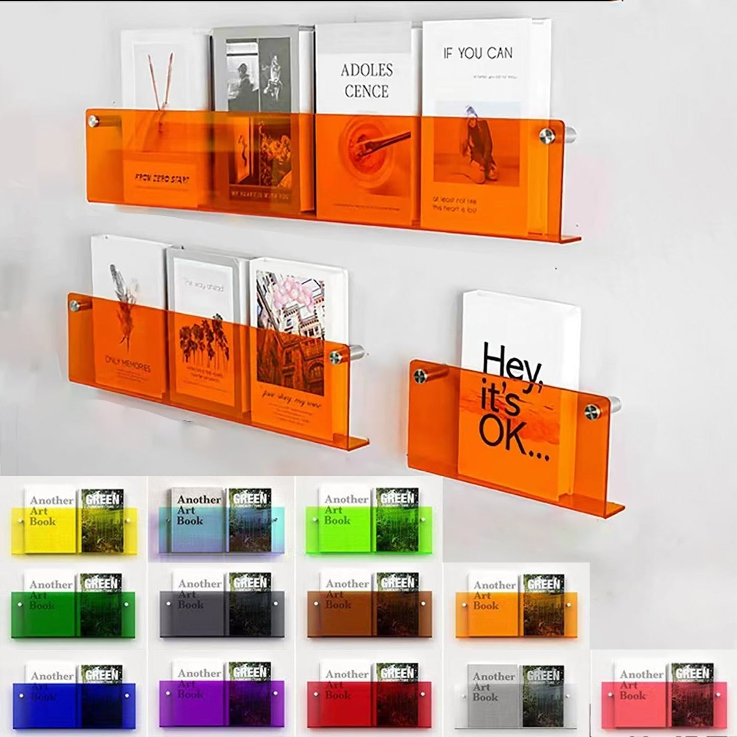 Wandplank van Acrylaat voor Tijdschriften – Modern 50x15x5 cm Wandplanken voor Boeken en Vinyl 4