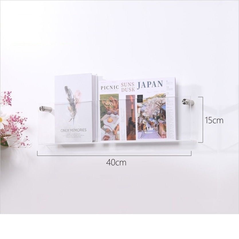 Wandplank van Acrylaat voor Tijdschriften – Modern 50x15x5 cm Wandplanken voor Boeken en Vinyl 6