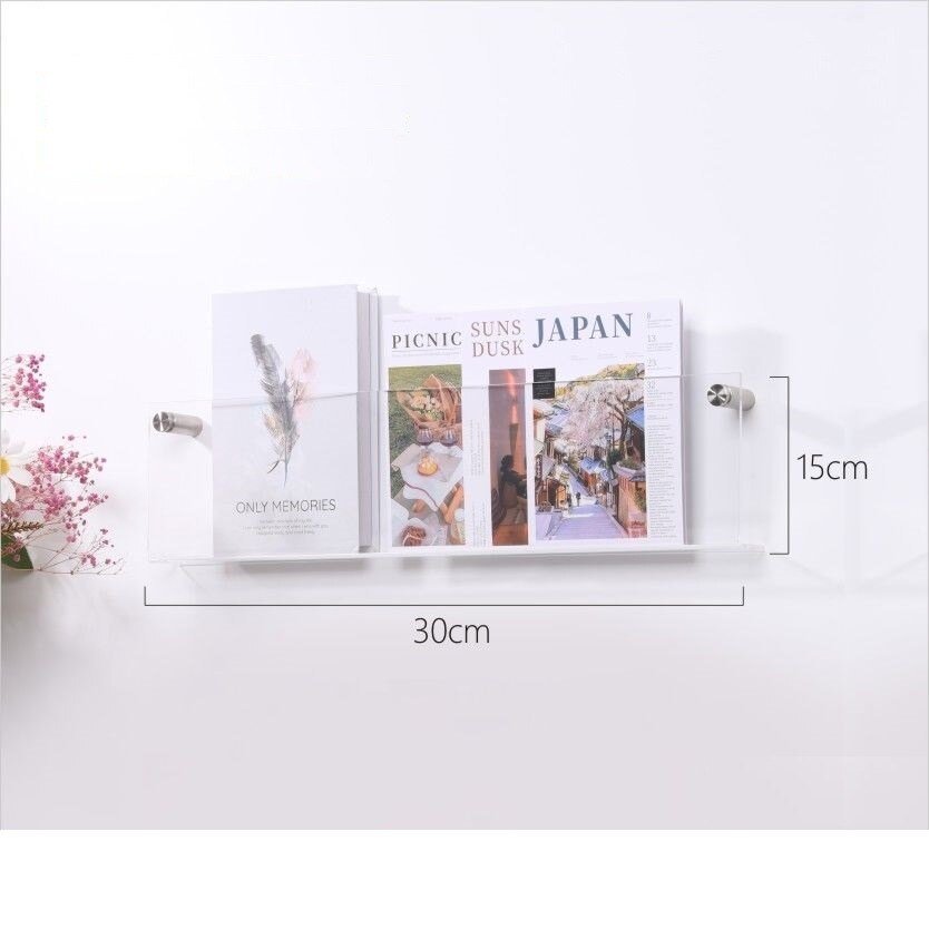 Wandplank van Acrylaat voor Tijdschriften – Modern 50x15x5 cm Wandplanken voor Boeken en Vinyl 9