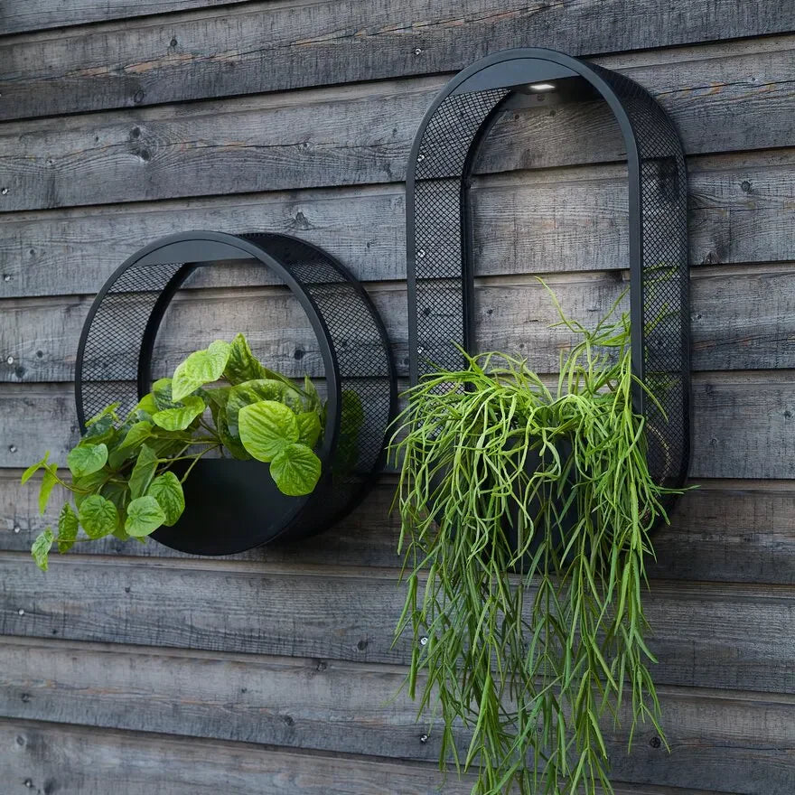 Solar Plantenpot Wandlamp voor Buiten Ovaal