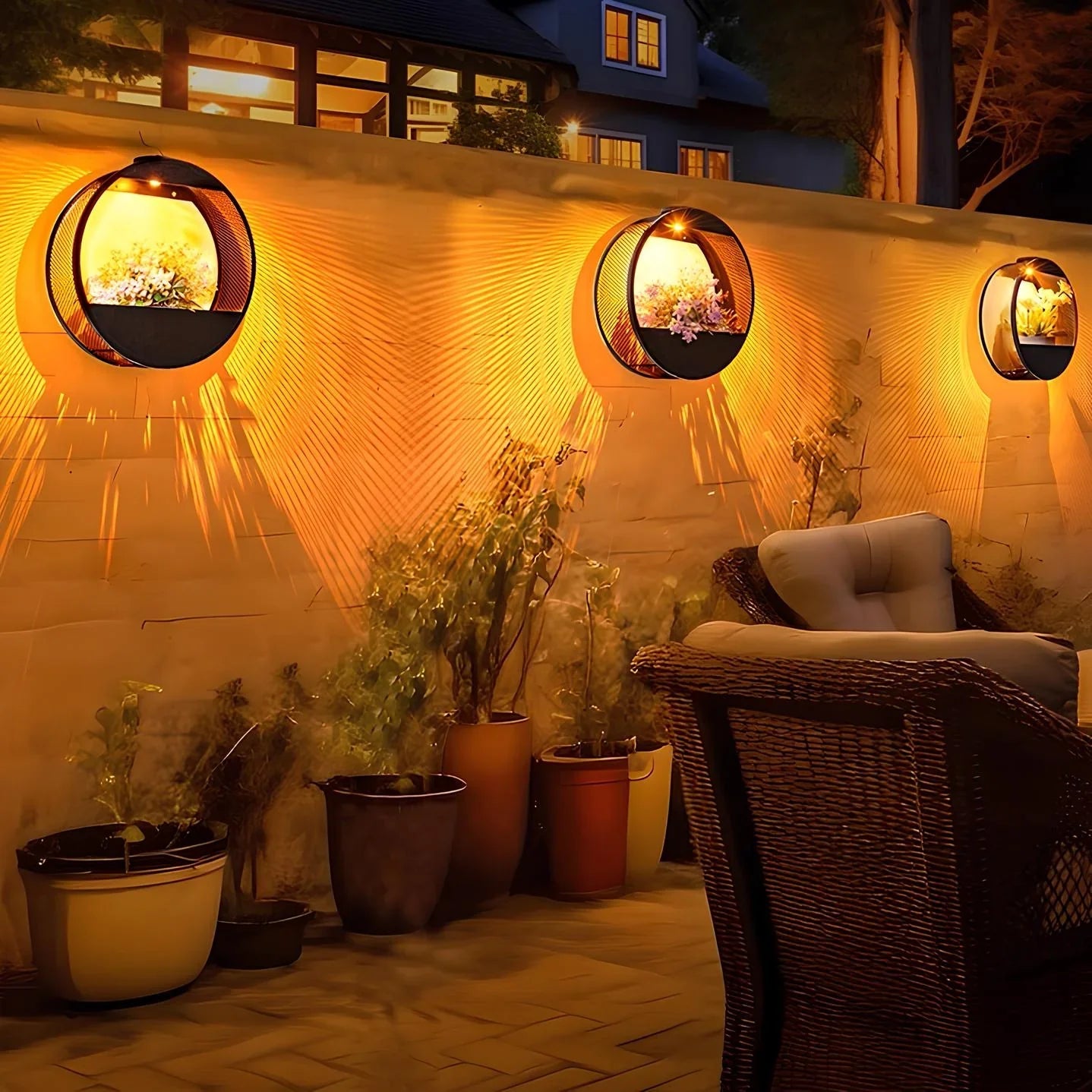 Solar Plantenpot Wandlamp voor Buiten