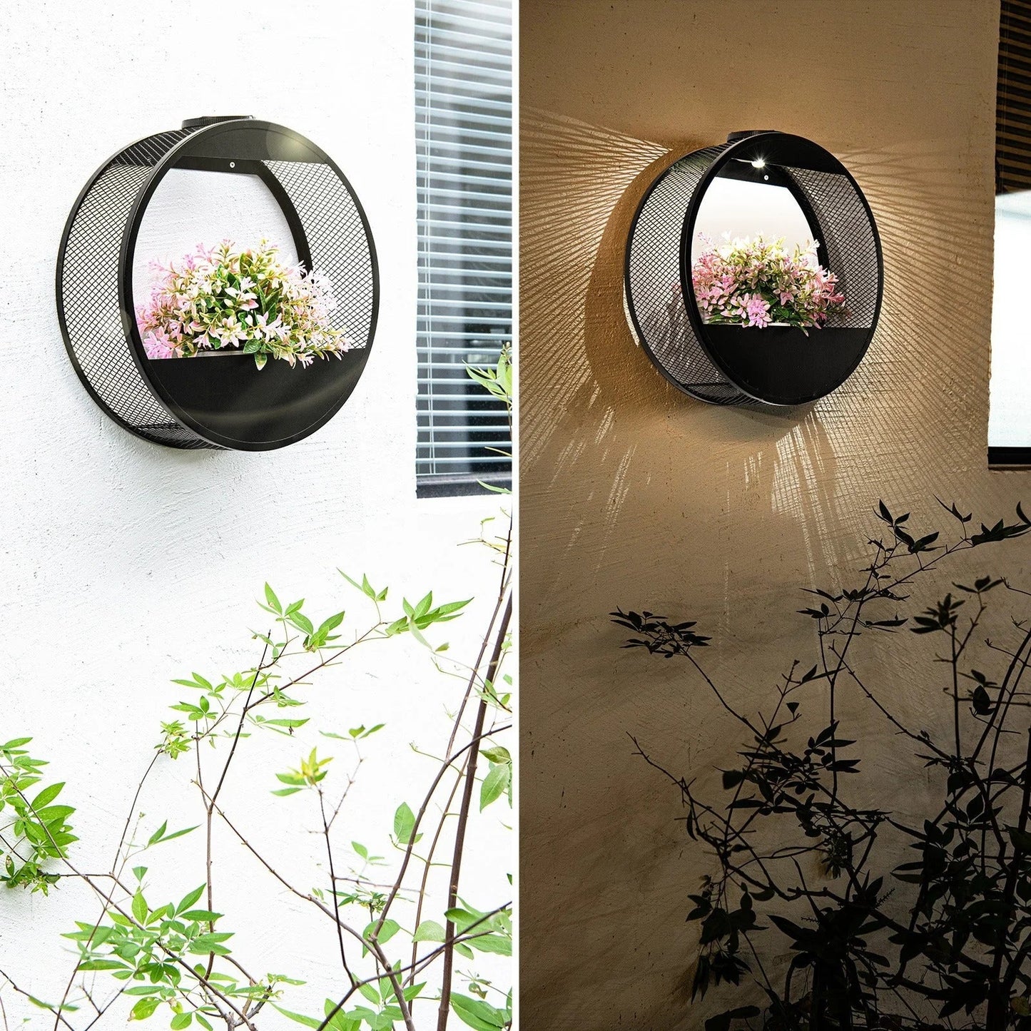 Solar Plantenpot Wandlamp voor Buiten