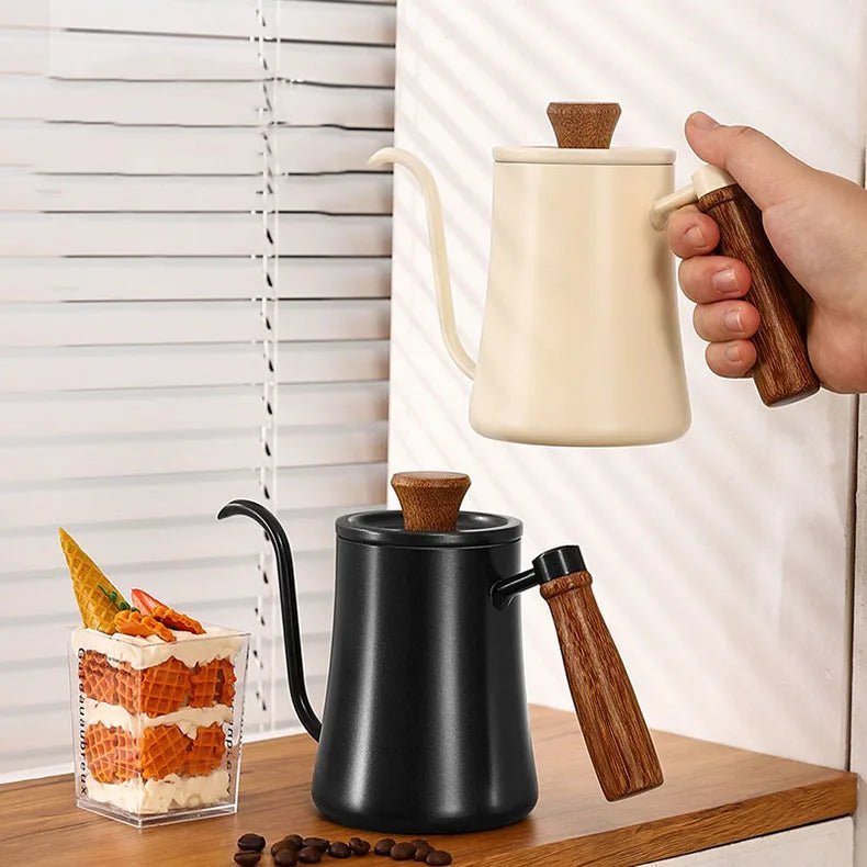 Zwanenhals Waterkoker van Roestvrij Staal met Ergonomisch Houten Handvat 1