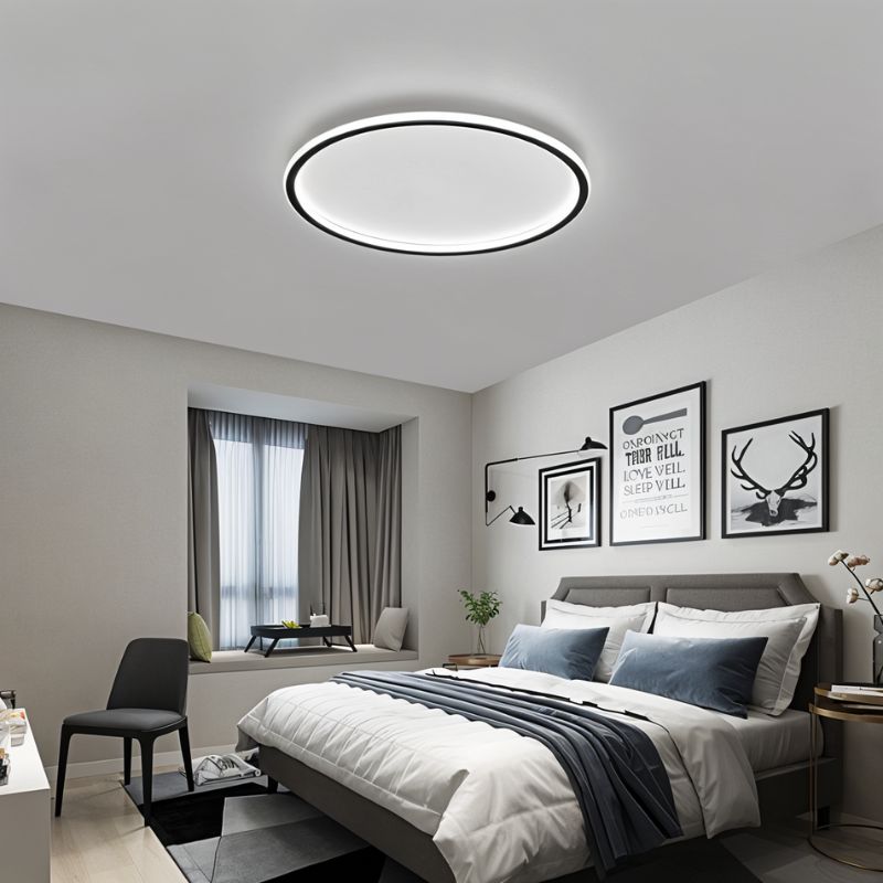 Ronde LED Plafondlamp Ultra-dun Zwart