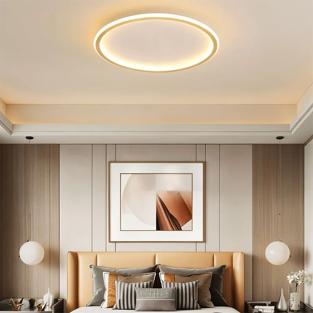 Ronde LED Plafondlamp Ultra-dun Goud Warm Licht