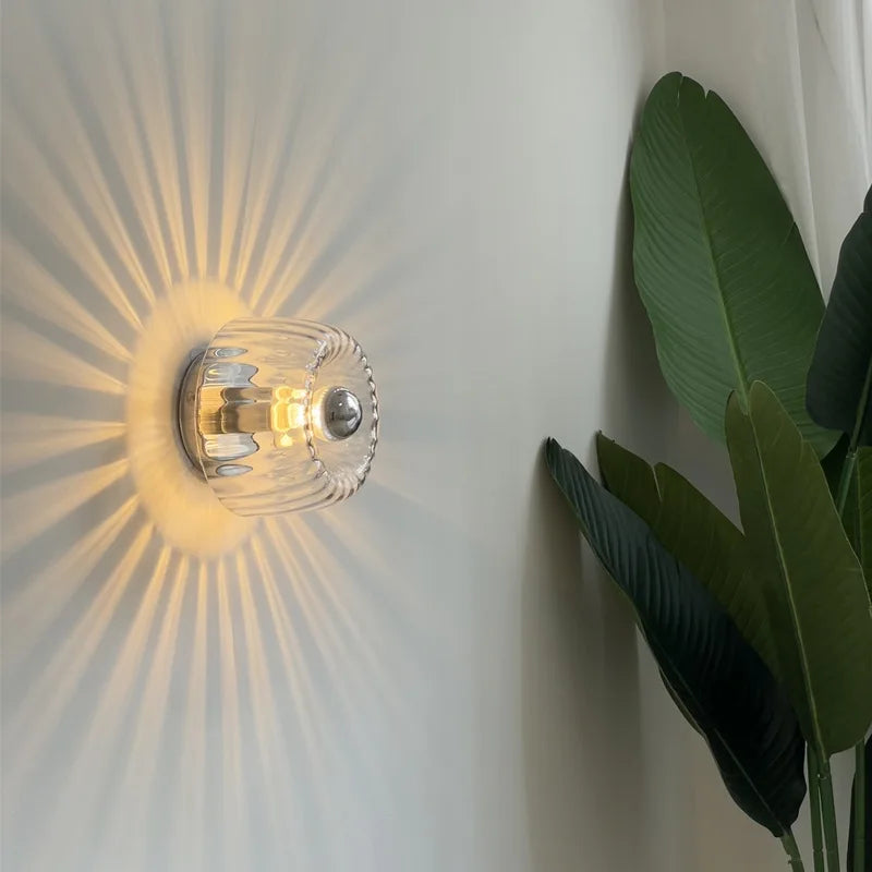 Scandinavische Bauhaus Wandlamp van Glas met Warm Witte LED Verlichting voor Binnengebruik