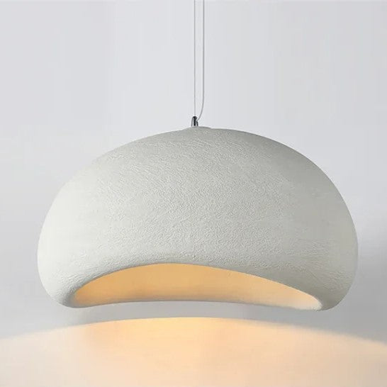 Scandinavische Hanglamp met Betonlook voor Eettafel - Verstelbare Kabel en LED-Compatibel B - Wit