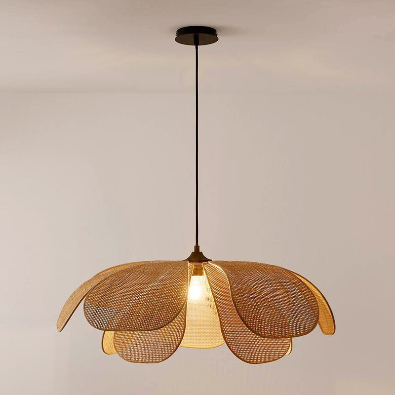 Stijlvolle Gewoven Bloem Hanglamp eettafel woonkamer