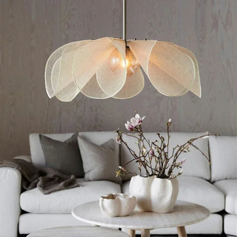 Hanglamp van Plantenvezel – Verstelbare Scandinavische Woonkamer Lamp voor Sfeervolle Interieur