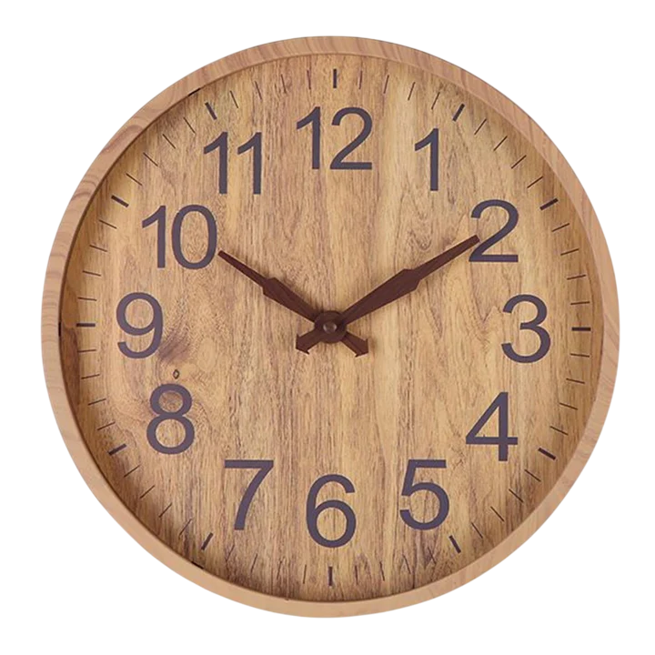 Stille Elegante Houten Wandklok met Grote Cijfers