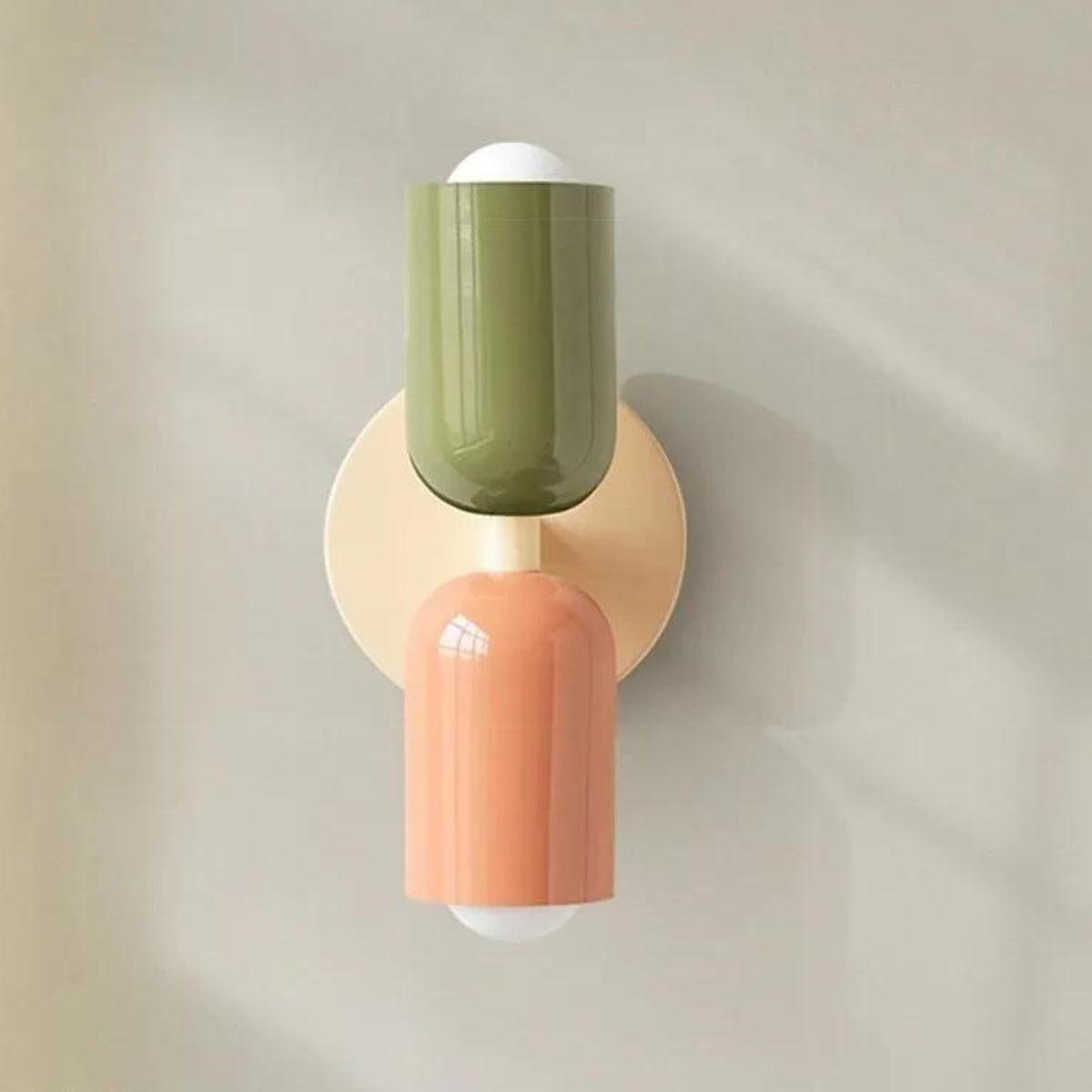 Dubbele Muurlamp in Noordse Stijl – Elegante Wandlamp voor Slaapkamer Groen Zalm Beige