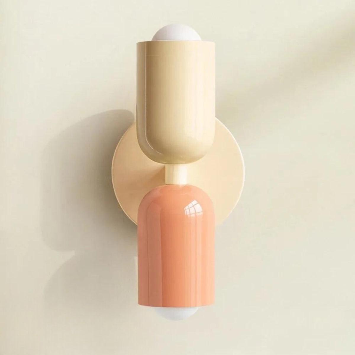 Dubbele Muurlamp in Noordse Stijl – Elegante Wandlamp voor Slaapkamer Beige Zalm Beige