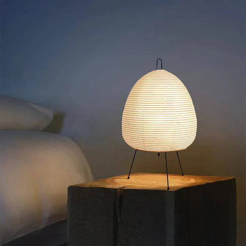 Vloerlamp van Rijstpapier met Stalen Frame Akari