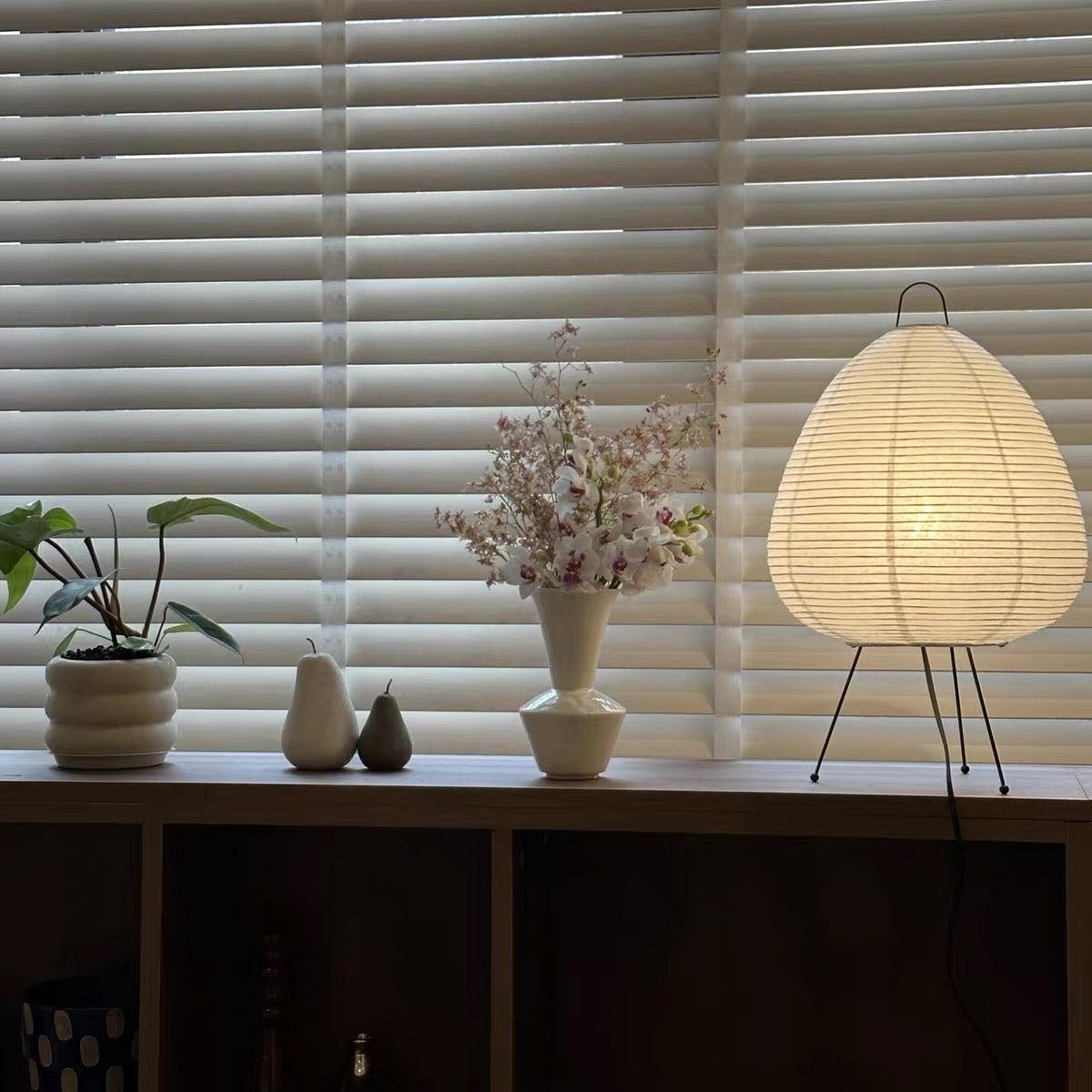 Vloerlamp van Rijstpapier met Stalen Frame