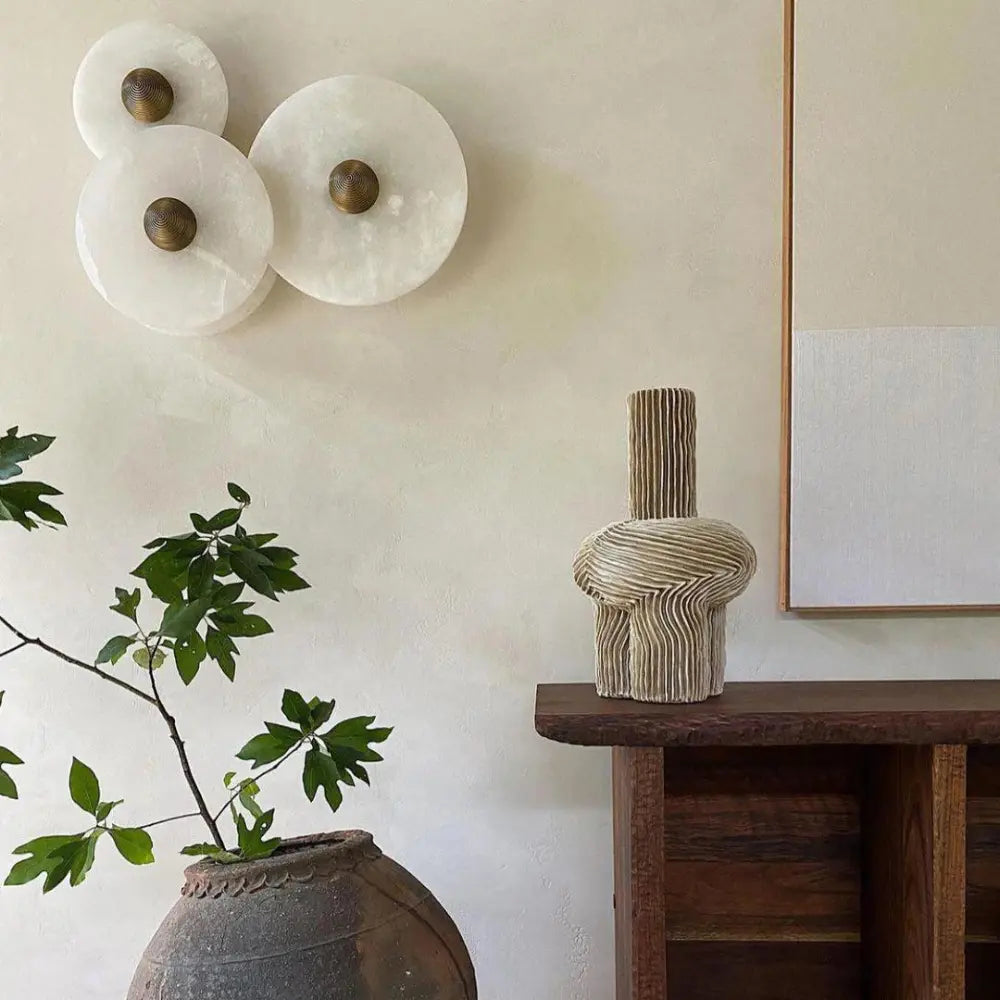 Ronde Alabaster Wandlamp – Moderne Muurlamp voor Elegante Binnenverlichting