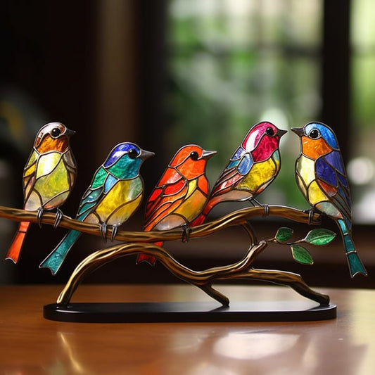 Elegante Vogel Ornamenten van Metaal - Decoratie op Eettafel 5 vogels