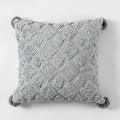 Geborduurde Kussenhoes met Patroon 45 x 45cm Grijs