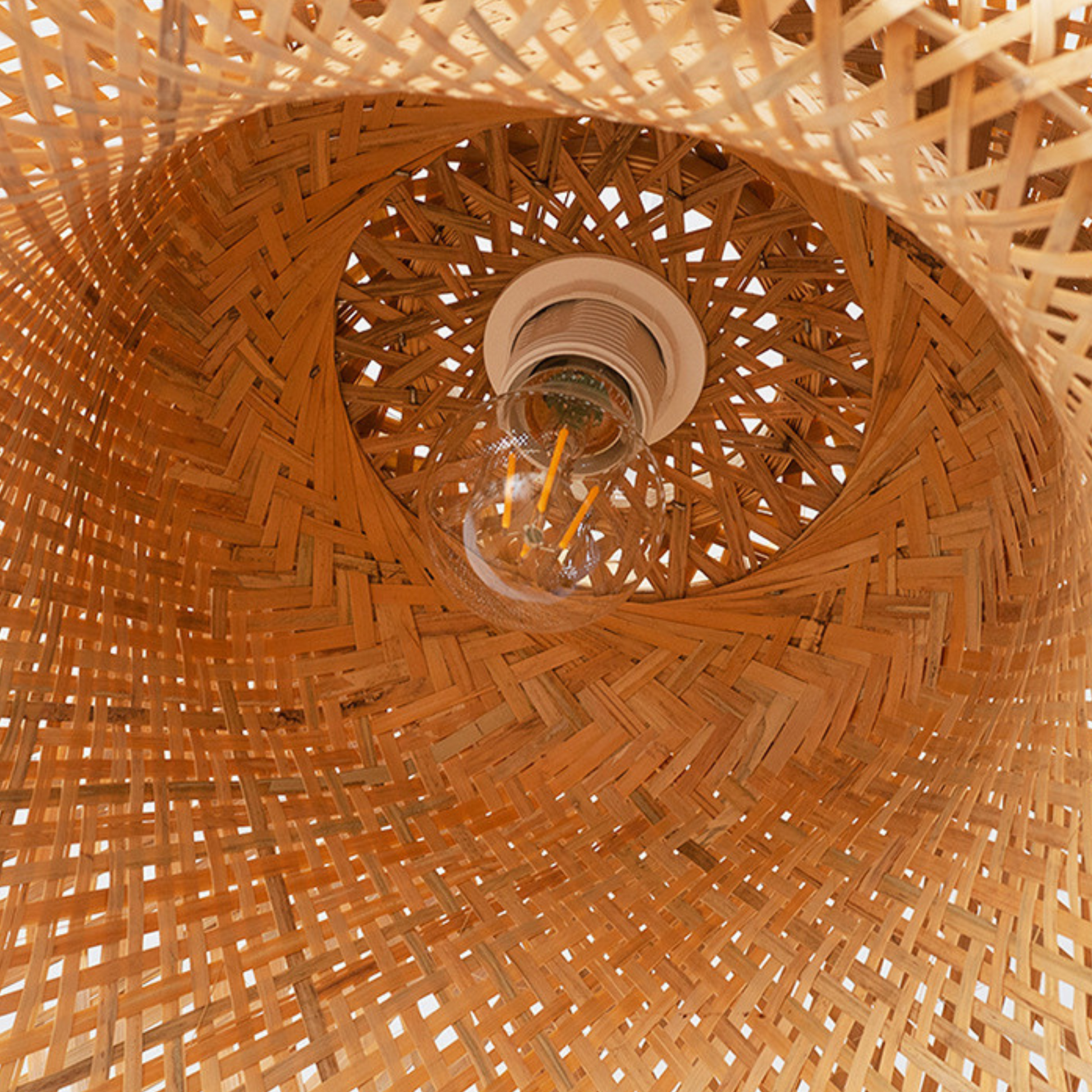 Handgemaakte Rotan Hanglamp voor Eettafel – Verstelbare Bamboe Lamp tot 120 cm in Japandi Stijl