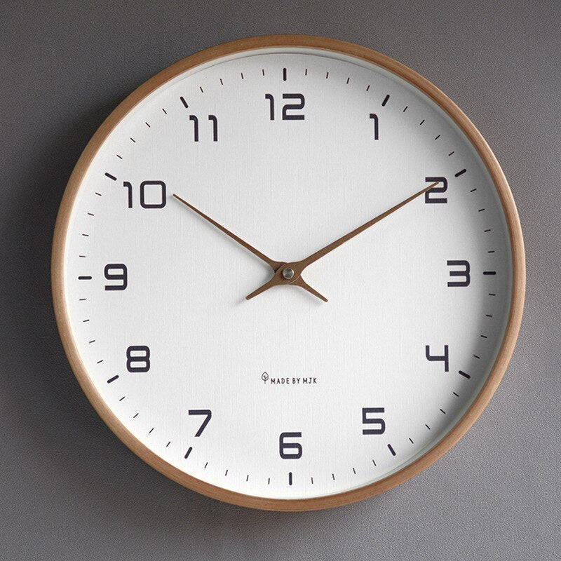 Houten Wandklok Scandinavische Eenvoud Bruin