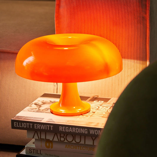 Retro Paddenstoel Tafellamp met Warm Licht – Italiaans Design voor Woonkamer en Slaapkamer Oranje
