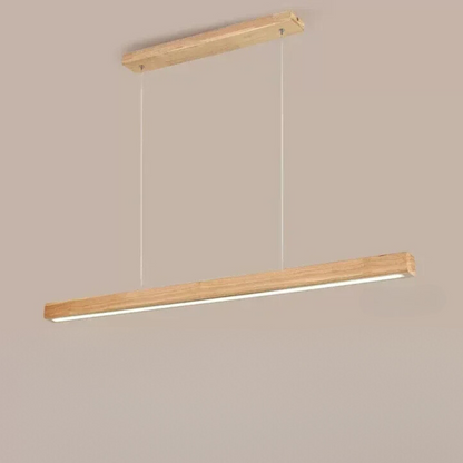 Moderne Houten Hanglamp voor Eettafel – Verstelbare LED Lamp voor Woonkamer en Slaapkamer Naturel