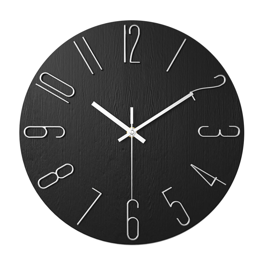 Moderne Wandklok met Minimalistisch Design Zwart