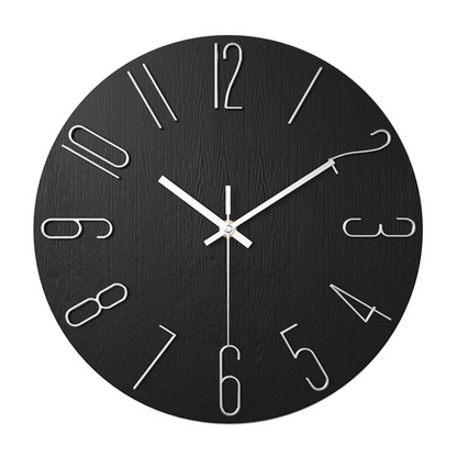 Moderne Wandklok met Minimalistisch Design Zwart
